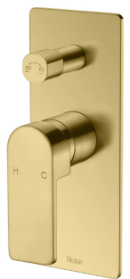 Flores Wall Mixer Diverter Brushed Gold