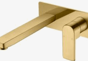 Flores Wall Basin Mixer Set Brushed Gold