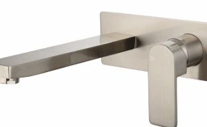 Flores Wall Basin Mixer Set Brushed Nickel