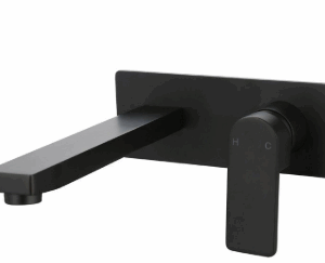 Flores Wall Basin Mixer Set Matt Black