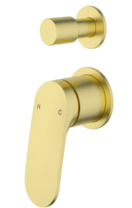 Sulu Ii  Wall Diverter Mixer  Trim Kits With Separate Cover Plate Brushed Gold
