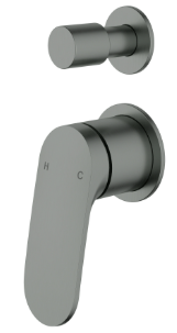Sulu Ii  Wall Diverter Mixer  Trim Kits With Separate Cover Plate Gun Metal