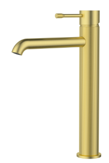 Linie Basin Mixer High Rise Brushed Gold