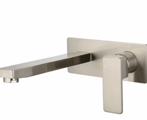 Ceram Wall Basin Mixer Set Brushed Nickel