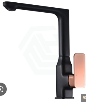 Seto Sink Mixer Matt Black / Rose Gold Handle