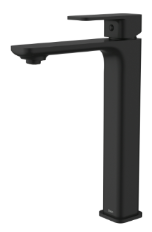 IKON-Seto Matt Black H-Rise Basin Mixer With Rose Gold Handle Lead Free