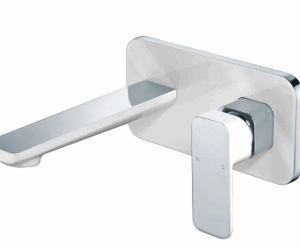 Seto Wall Basin Mixer Set Chrome / White