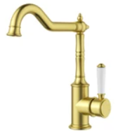 Clasico Sink Mixer Brushed Gold / Ceramic Handle