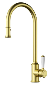 Clasico Sink Mixer Pull-out Brushed Gold / Ceramic Handle