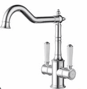 Clasico Sink Mixer Twin Handle Chrome / Ceramic Handle