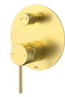 Hali Wall Mixer Diverter Brushed Gold