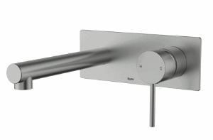 IKON-Hali Wall Basin Mixer Brushed Nickel Lead Free
