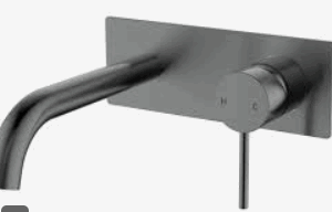 Hali Wall Basin Mixer Curved Spout Gunmetal