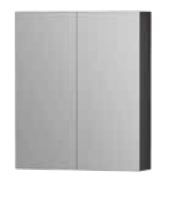 Charcoal 600 x 720 Plain Shaving Cabinet – 2 Door