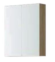 Oak 600 x 720 Plain Shaving Cabinet – 2 Door