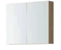 Oak 900 x 720 Plain Shaving Cabinet – 2 Door