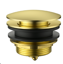 40 mm Bath Pop-Up Plug With Removabel Waste  Overflow Chrome  Brushed Gold