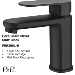 Cora Basin Mixer Black