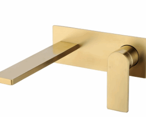 Ruki Wall Basin Mixer Set Brushed Gold