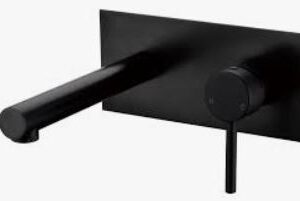 Otus  Pin Handle  Wall Basin Mixer (Matt Black) Lead Free