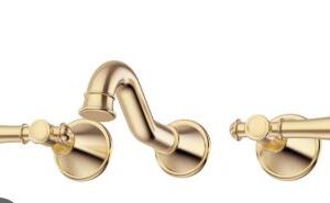 Clasico Bath Tap Set Brushed Gold / Ceramic Handle