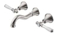 Clasico Bath Tap Set Brushed Nickel / Ceramic Handle