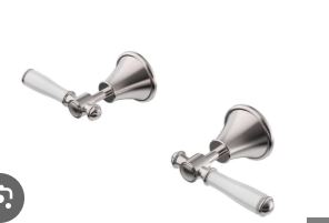 Clasico Wall Top Assemblies Brushed Nickel / Ceramic Handle