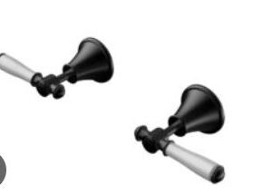 Clasico Wall Top Assemblies Matt Black / Ceramic Handle