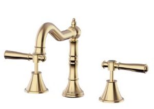 Clasico Basin Tap Set Brushed Gold / Ceramic Handle