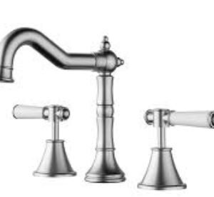 Clasico Basin Set Ceramic Hahdle In Brushed Nickel Lead Free