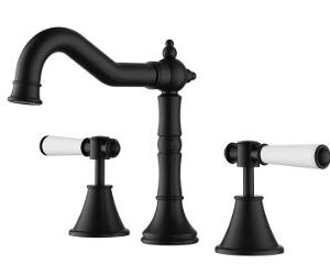Clasico Basin Set Ceramic Hahdle In Matt Black Lead Free