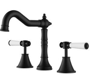 Clasico Basin Tap Set Matt Black / Ceramic Handle