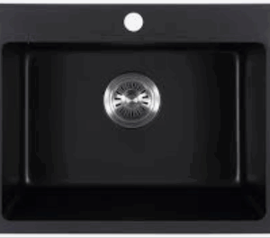 Cora Black Undermount  Granite Sink 560x445x210