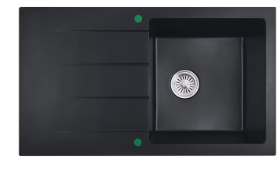 Cora Black Granite Sink One Bowl with drainer 860x500x210