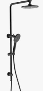 New Cora II Round Multi-function Shower Set  Matt Black 200