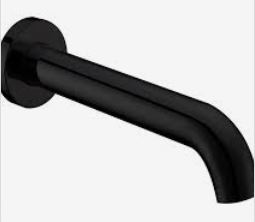 Yale Spout Curved Matt Black 200mm