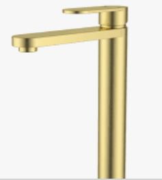 Sora SS Highrise Basin Mixer In Brushed Gold