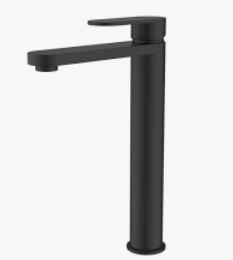 Sora SS Highrise Basin Mixer In Matt Black