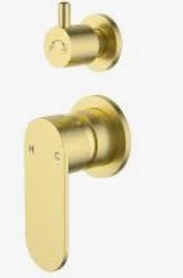 Sora SS Wall Diverter Mixer Trim Kits In Brushed Gold