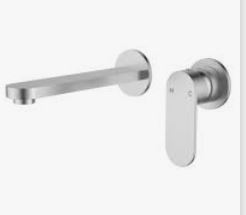 Sora SS Wall Basin Mixer Trim Kits With Separate Back Plate In Matt Black