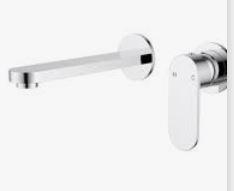 Sora SS Wall Basin Mixer Trim Kits With Separate Back Plate In Polished Chrome