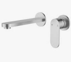 Sora SS Wall Basin Mixer Trim Kits With Separate Back Plate In Brushed SS304