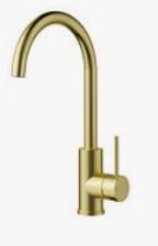 Otus Slimline SS304  Sink Mixer Gooseneck Brushed Gold