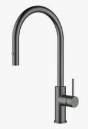 Otus Slimline ss Gooseneck Pull-Out Sink Mixer In Gun Metal
