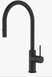 Otus Slimline ss Gooseneck  Pull-Out Sink Mixer In Matt Black