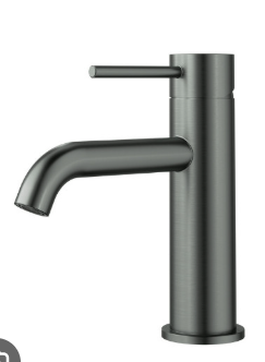 Otus Slimline SS304  Basin Mixer Curved Spout Gunmetal