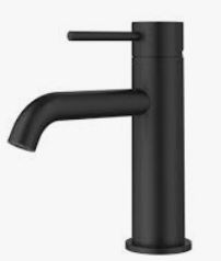 Otus Slimline SS304  Basin Mixer Curved Spout Matt Black
