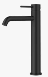 Otus Slimline SS304  Basin Mixer High Rise Curved Spout Matt Black