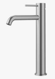 Otus Slimline SS304  Basin Mixer High Rise Curved Spout Stainless Steel