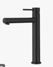 Otus Slimline SS304  Basin Mixer High Rise Straight Spout Matt Black